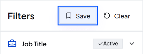 The Save button at the top of the filters